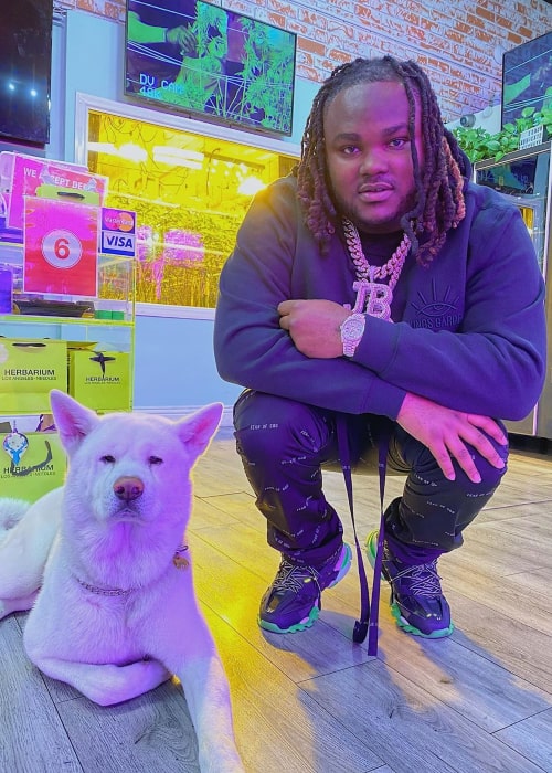 Tee-Grizzley-with-his-pet-dog-as-seen-in-March-2020